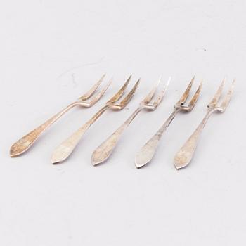 A 21-piece set of Finnish silver cutlery by Wilhelm Pettersson, Turku 1908-15.