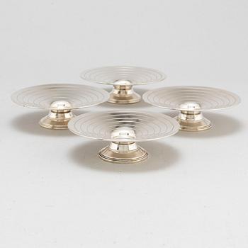 ADIE BROTHERS LTD, four silver dishes from Birmingham, England, 1946.