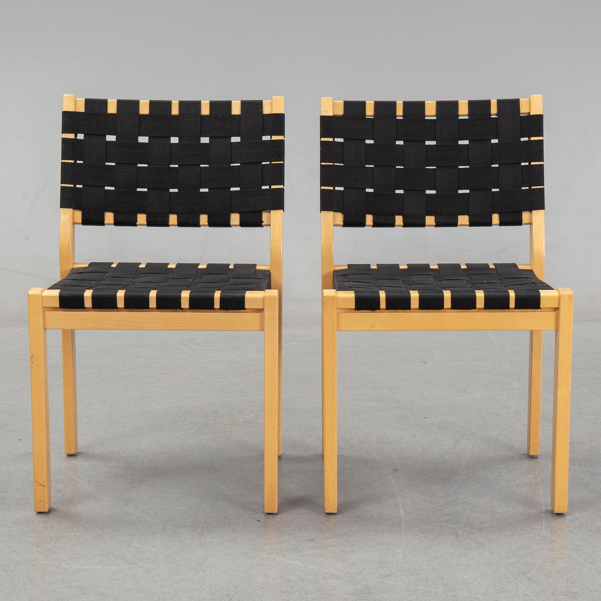 Alvar Aalto, stolar, 5 st, modell 611, Artek, Finland.