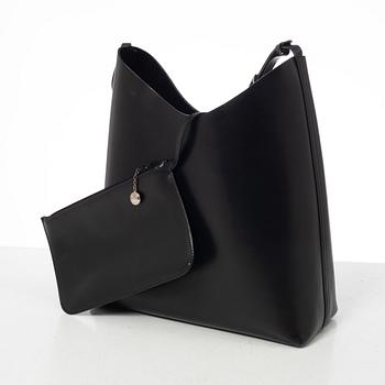 Gucci, A black leather bag.