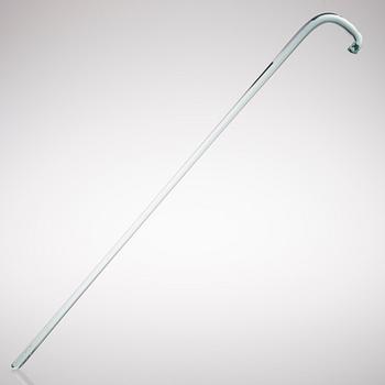 A greenish glass walking stick.