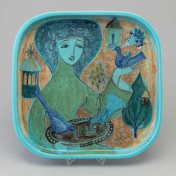 ARABIA Hilkka-Liisa Ahola　デザインプレート HILKKA-LIISA AHOLA, a glazed ceramic square dish for Arabia