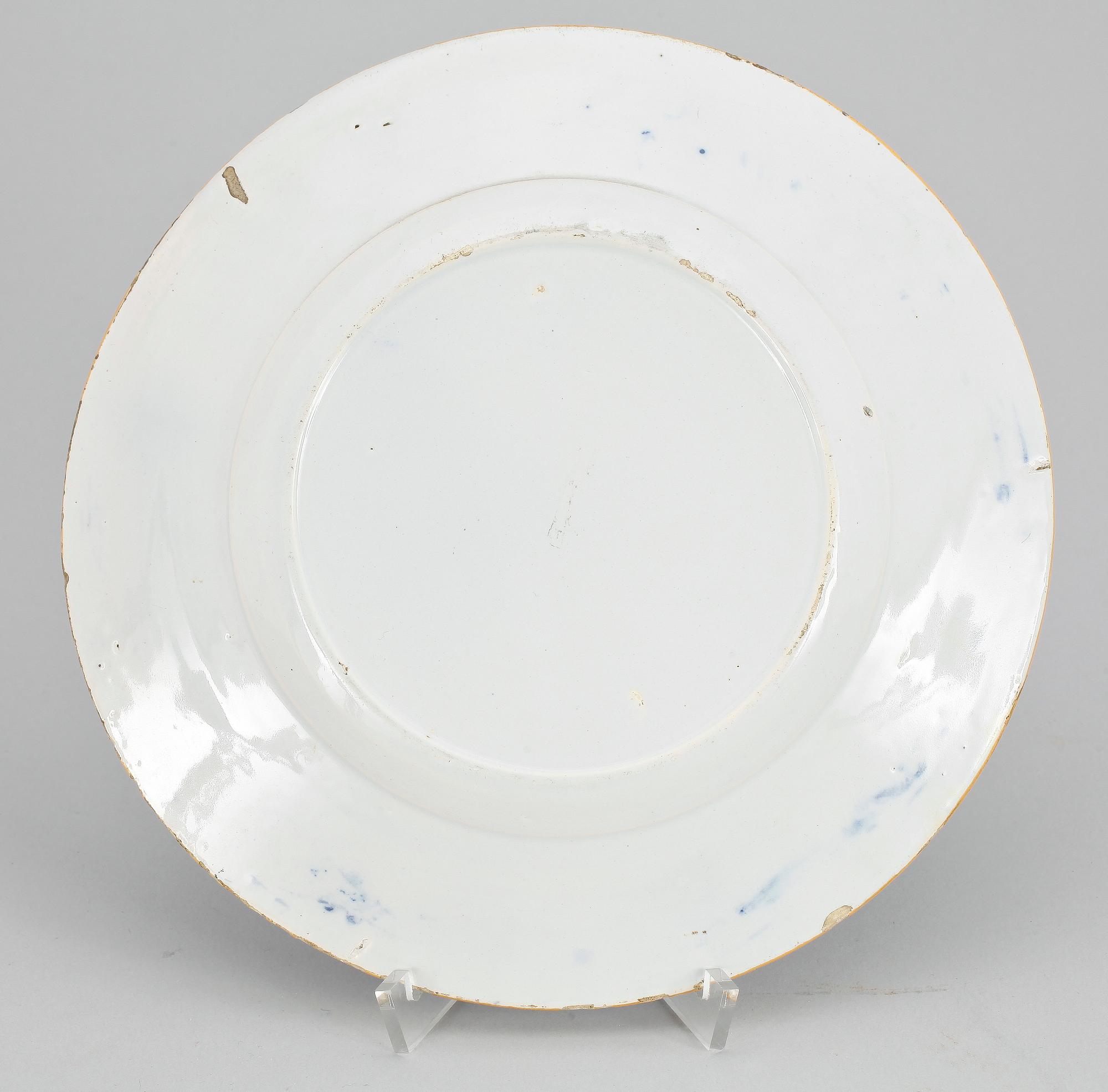 TALLRIK, fajans, 1700/1800-tal.