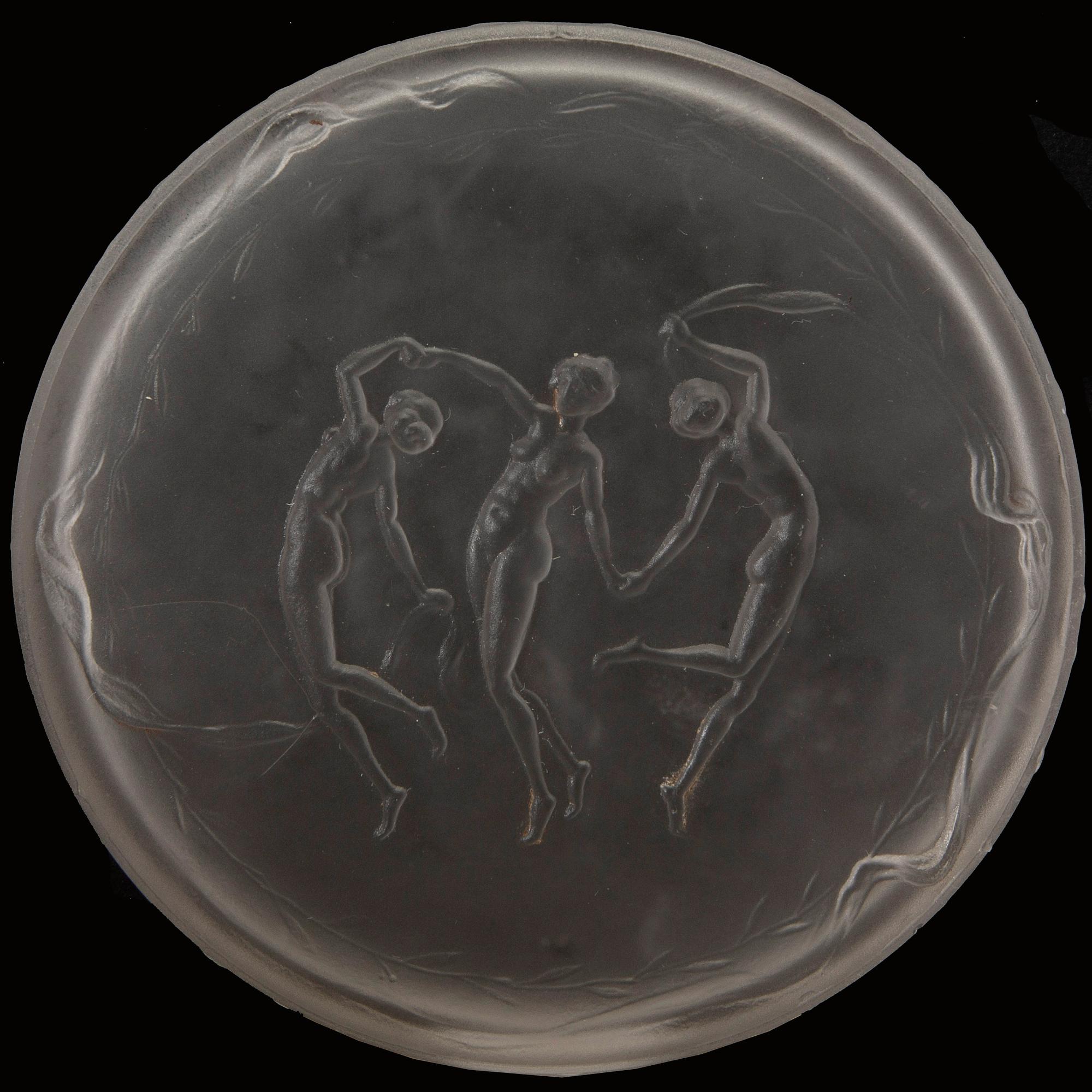 Powder box possibly R Lalique 1910/20s glass.