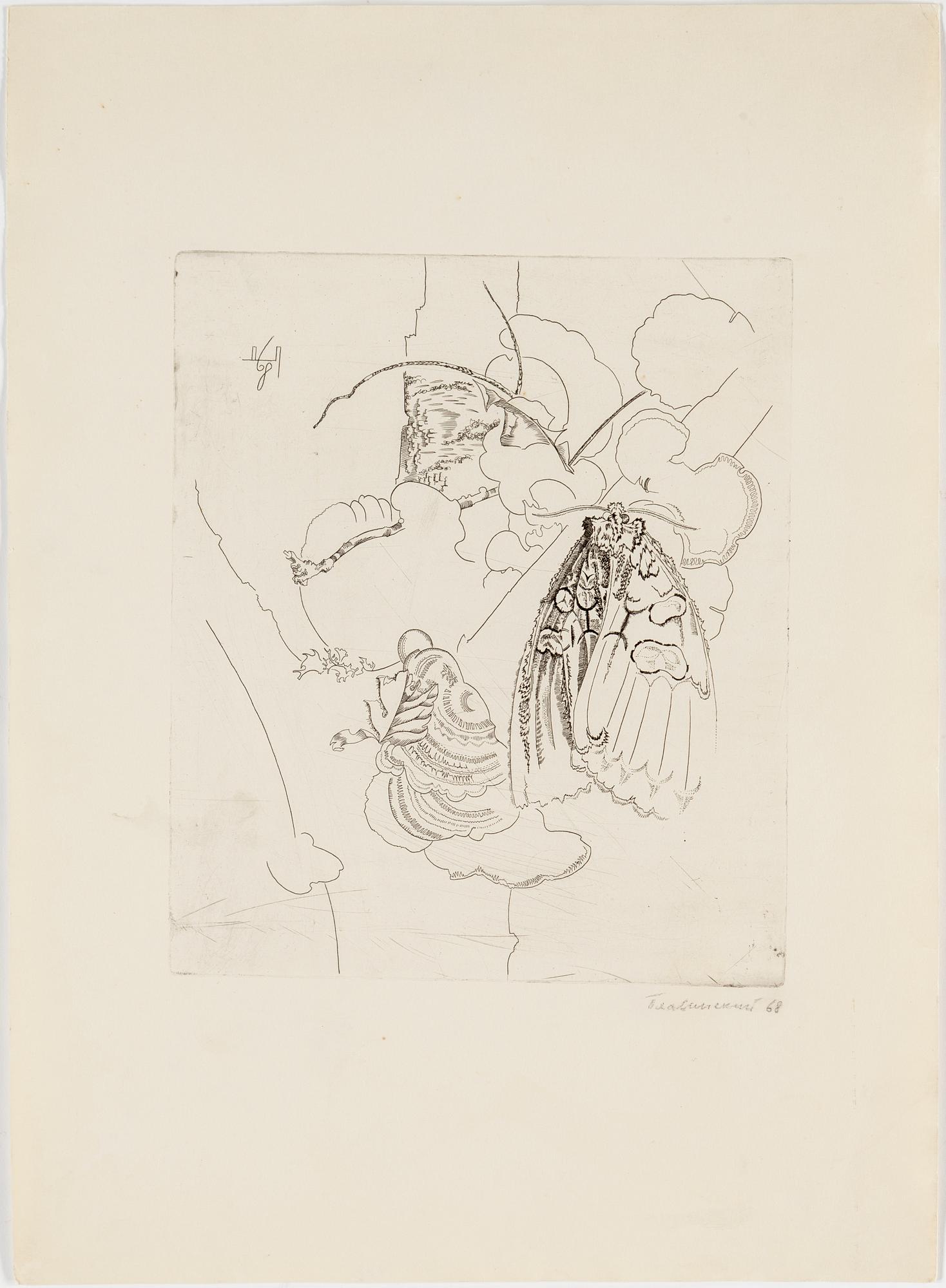 DIMITRI PLAVINSKY, etching, signed -68.