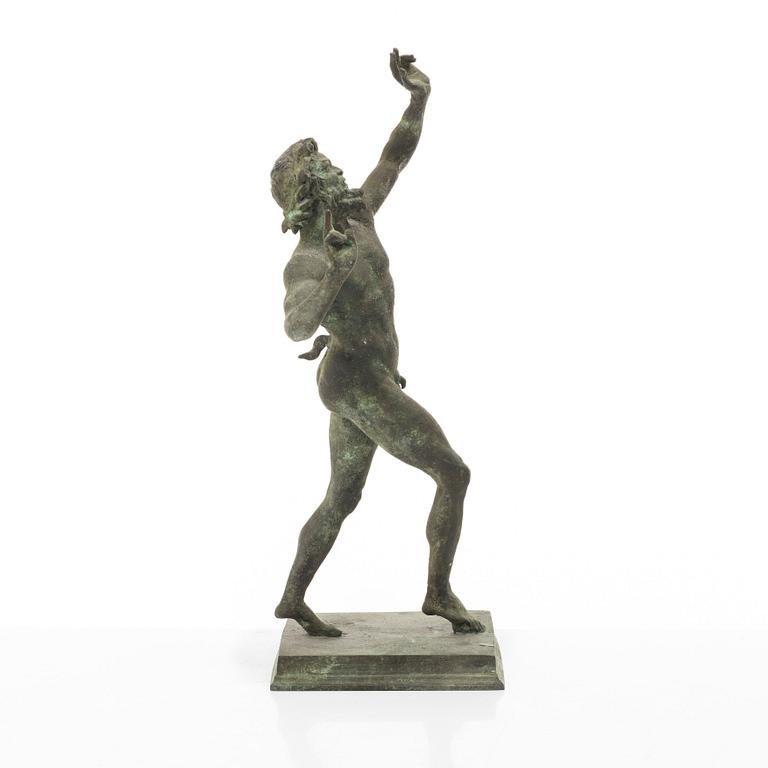 A bronze sculpture, after antique original, "The Dancing Faun", 19th/20-th century.