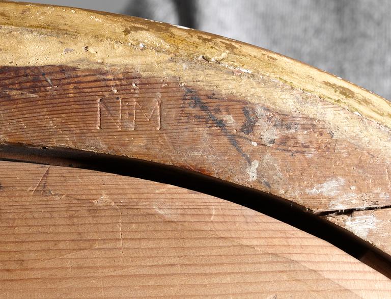 SPEGELLAMPETTER, för två ljus, ett par mycket snarlika, av Nils Meunier (mästare i Stockholm 1754-97). Gustavianska.