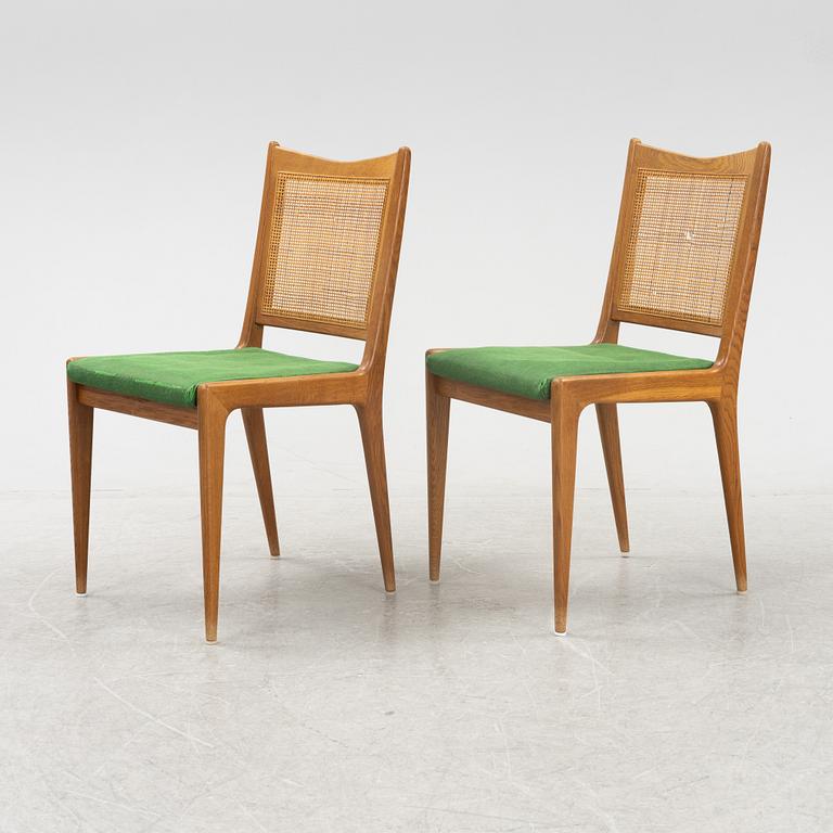 Karl Erik Ekselius, a pair of chairs, teak and rattan, JOC, 1950-60's.