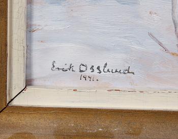OSSLUND, ERIK. Olja på pannå. Sign o dat 1941.
