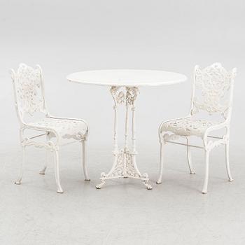 Garden furniture, 3 pieces, mid-20th century.