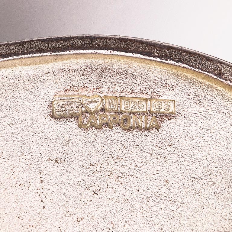 BJÖRN WECKSTRÖM, A sterling silver brooch "Labyrinth". Lapponia 1984.