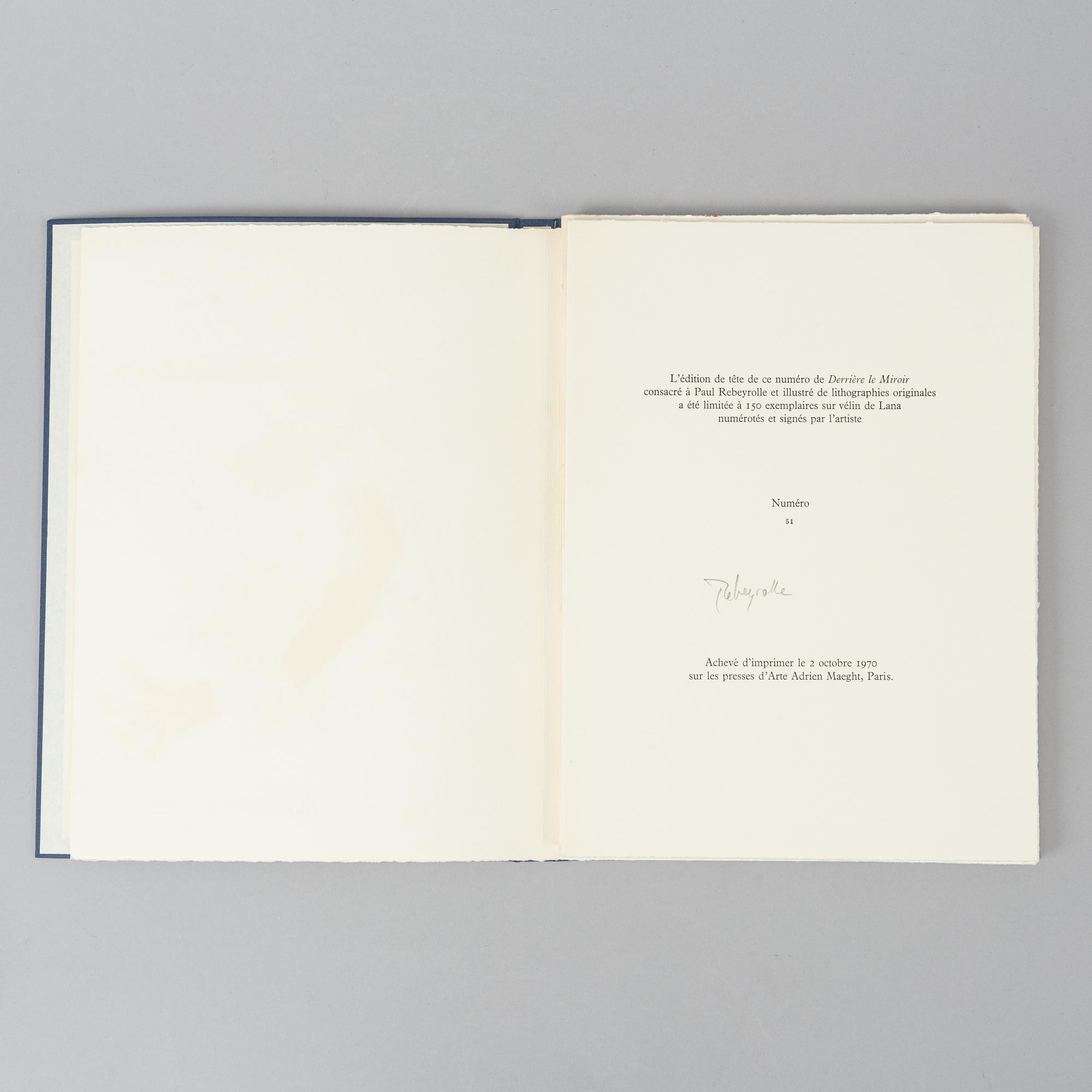 DERRIÈRE LE MIROIR No 187, 1970. Signed by Paul Rebeyrolle.