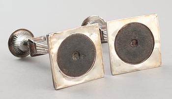 LJUSSTAKAR, 1 par, silver, Sheffield 1884.