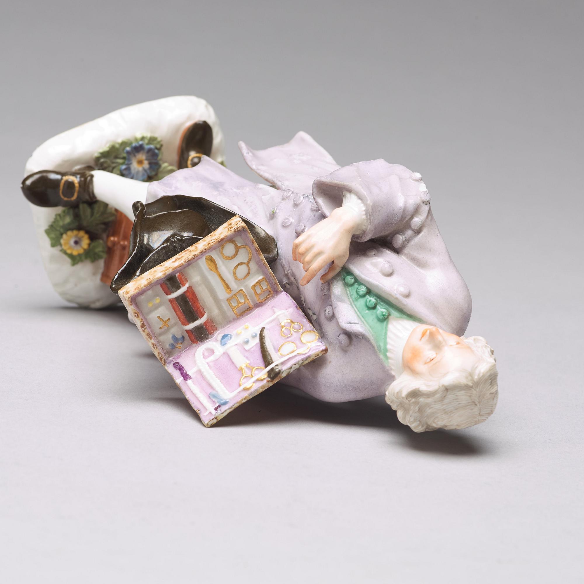 FIGURIN, porslin. Meissen, "Crie de Paris", 1745. Krimskramsförsäljaren.