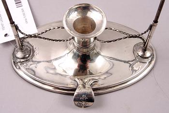 LÄSLAMPA, silver, empire. 1800-talets första hälft.