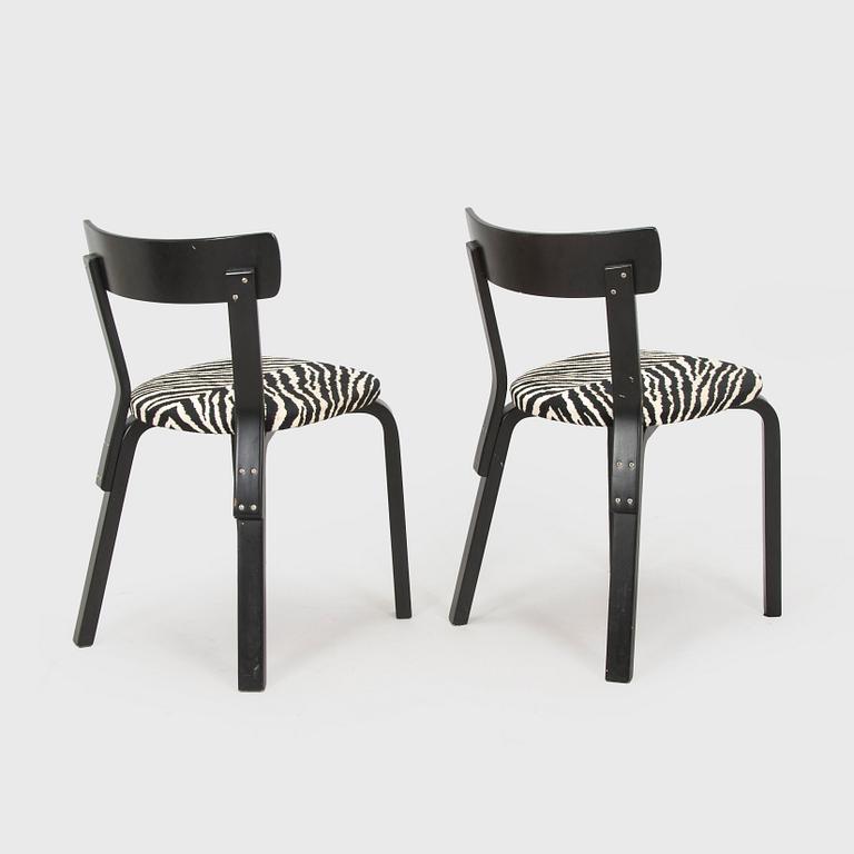 Alvar Aalto, stolar, 6 st, modell 69, Artek, 1900-tal.