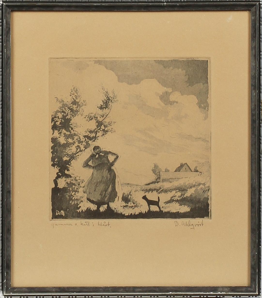 DAVID AHLQVIST, etsning, sign,