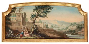 453. Landscape with ruins and figures.