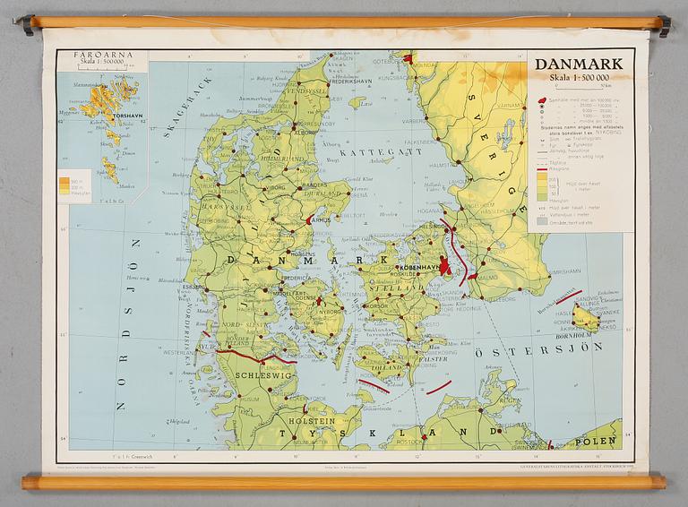 SKOLPLANSCH, Generalstabens litografiska anstalt, Stockholm, 1955.