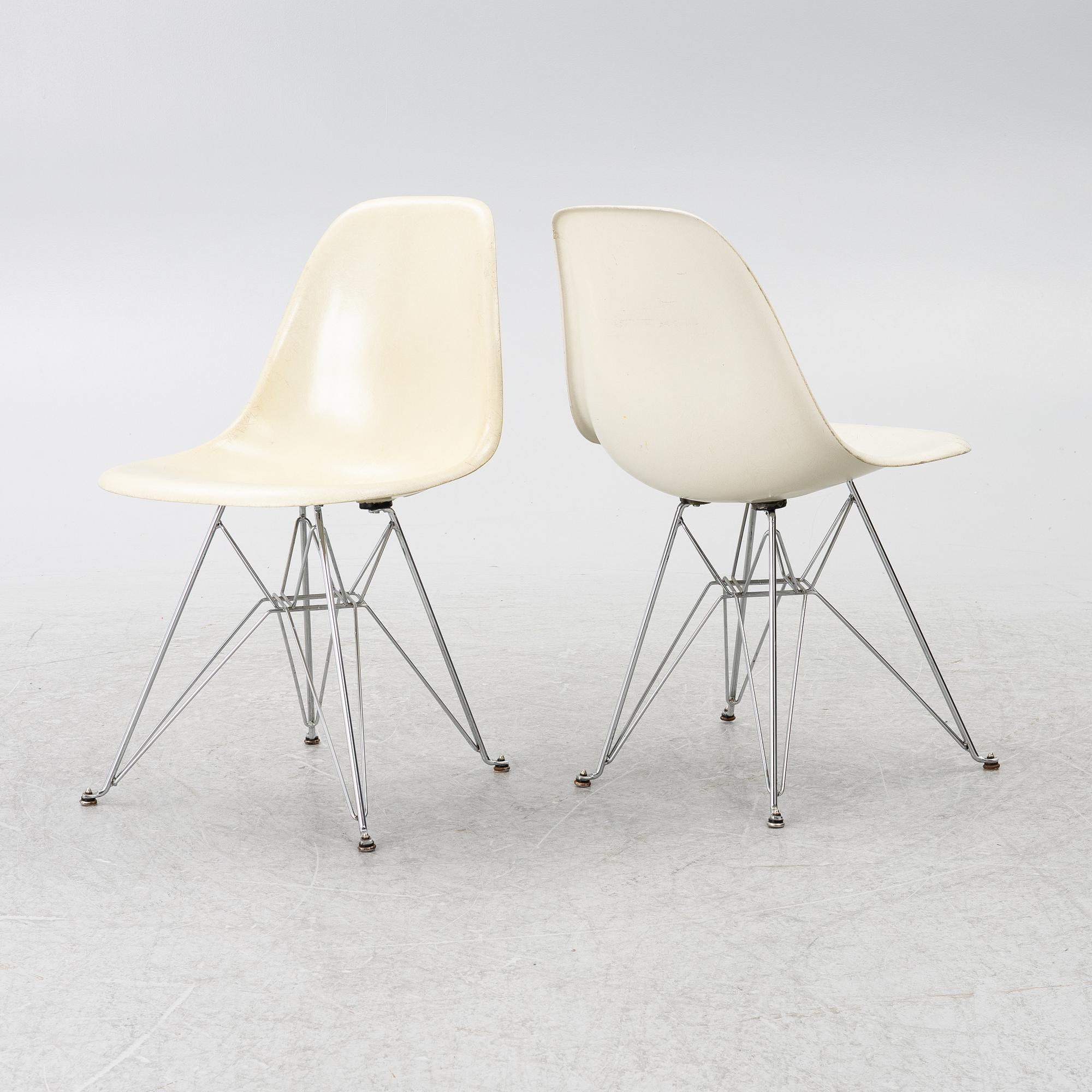 Charles & Ray Eames, Stolar, 4 st, "DSR Plastic Chair", Herman Miller & Vitra.