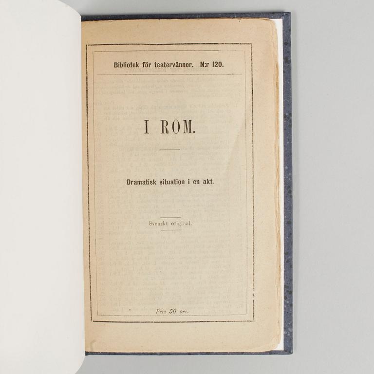 BOK, "I Rom" av August Strindberg, Stockholm 1870.