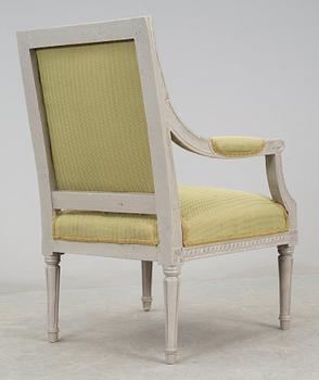 A Gustavian late 18th century armchair.