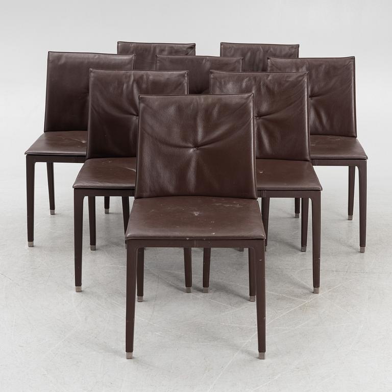 Jean-Marie Massaud, a set of eight 'Fitzgerald' chairs, Poltrona Frau, Italy.