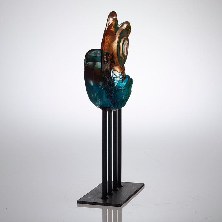 KJELL ENGMAN, skulptur "Chakira", Orrefors 1995, unik.