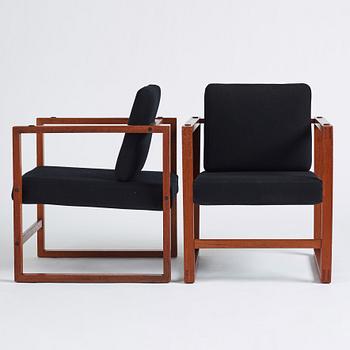 Ole Gjerløv Knudsen & Erik Korshagen, a pair of easy chairs for Søren Nielsen & Co, Denmark 1950s-60s.