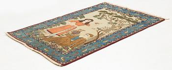 A signed Kashan 'Dabir' rug, ca 199 x 134 cm.