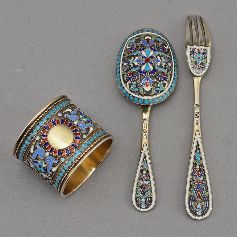 PARTI SILVER, 21 delar, 1800/1900-tal. Vikt 770 g.