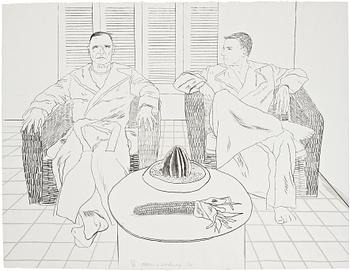 350. David Hockney, "Christopher Isherwood and Don Bachardy".