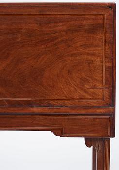 A Gustavian travel secretaire by Georg Haupt (master in Stockholm 1770-1784), signed.