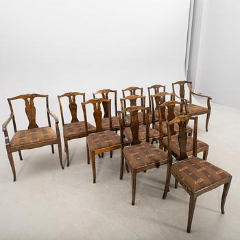 Chairs 10 pcs and armchairs 2 pcs 1920s.