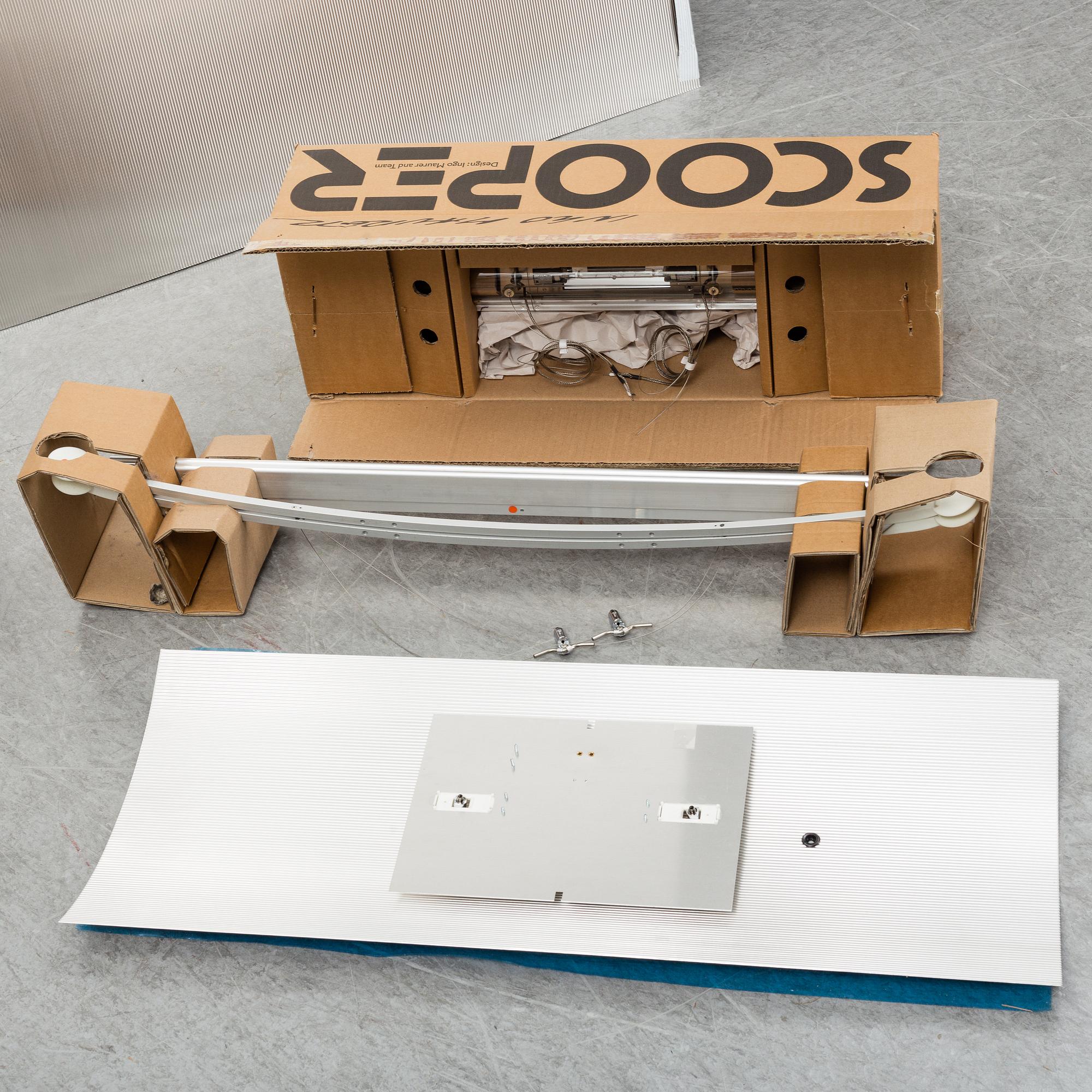Ingo Maurer, a 'Scooper' ceiling light, late 20th Century.