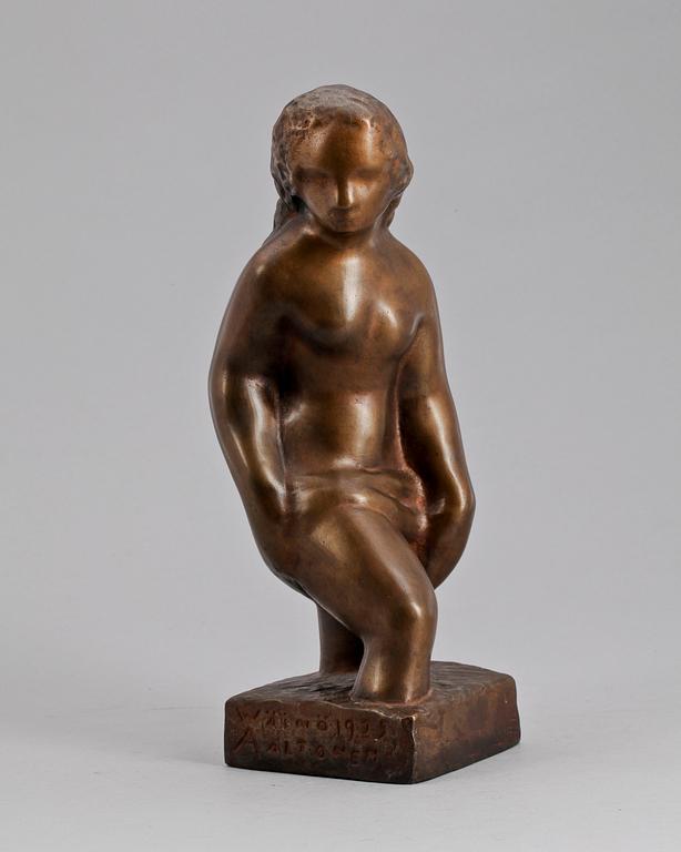 WÄINÖ AALTONEN, skulptur, brons. Sign och dat 1925.