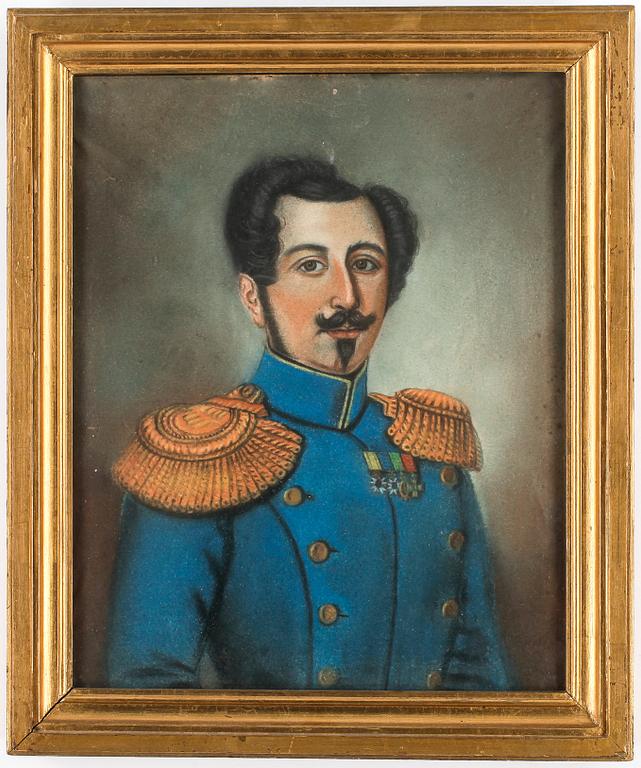 OKÄND KONSTNÄR, pastell, 1800-talets mitt.