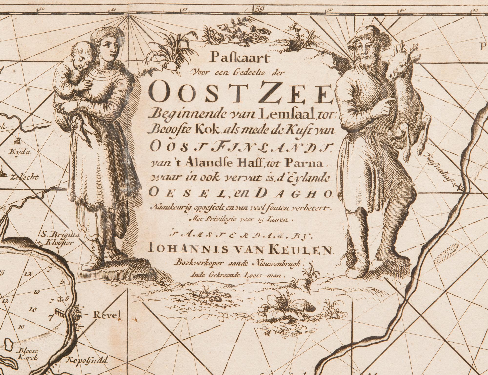 KARTTA, kuparipiirros, Johannes van Keulen, 1680-luku.