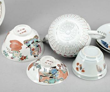 PARTI PORSLIN, 3 delar, Kina, Qingdynastin.