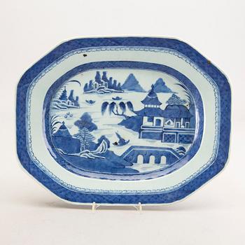 Uppläggningsfat 2 st Kina omkring 1800 porslin.