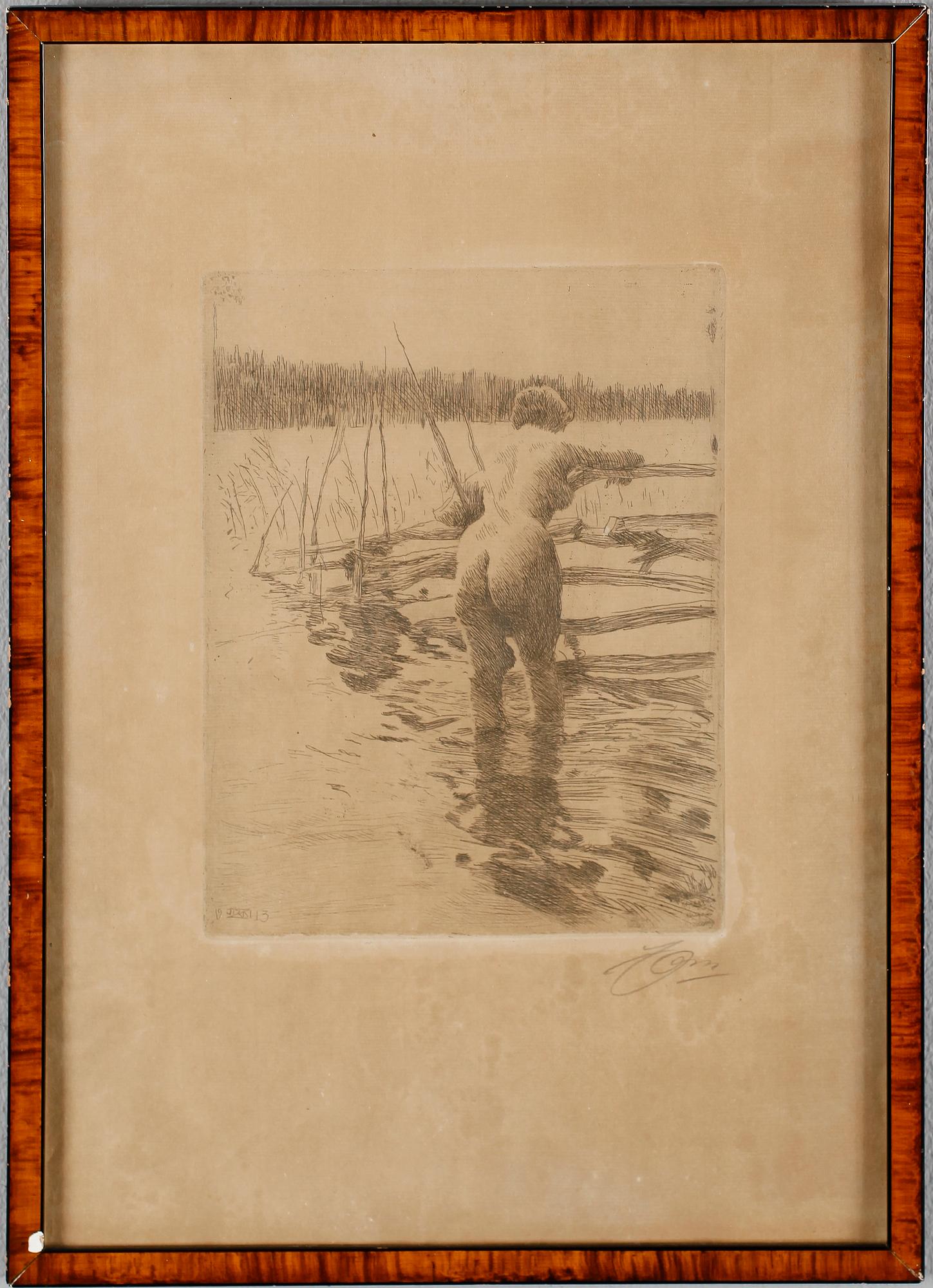 ANDERS ZORN, etsning, signerad med blyerts.