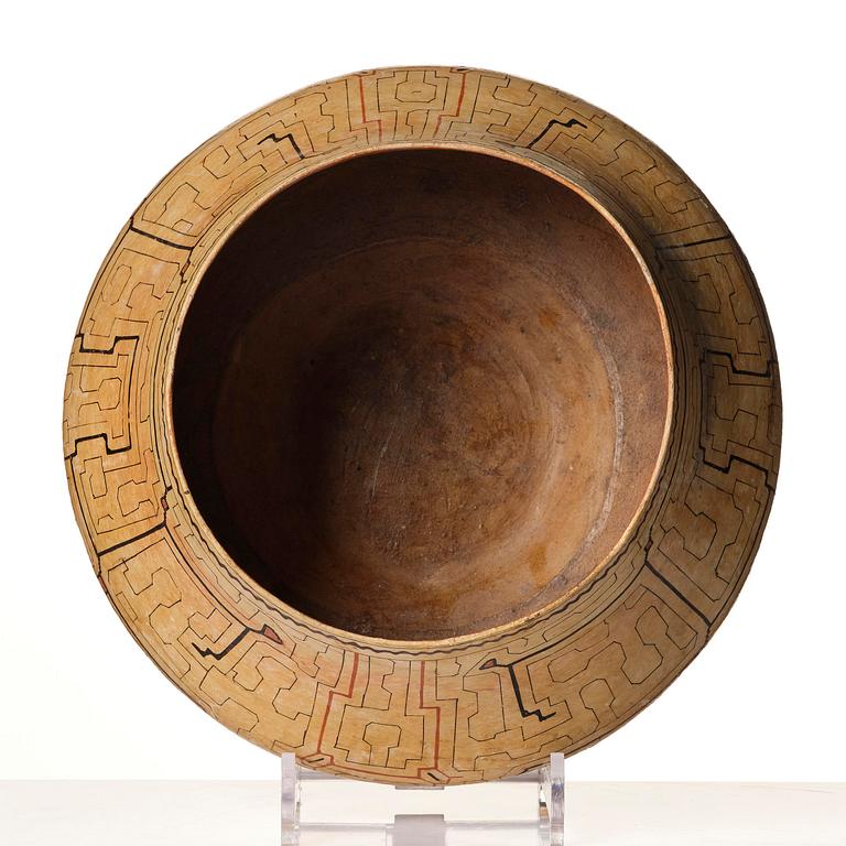 Skål, keramik. Sydamerica, Shipibo-folket, Peru, 1900-tal.