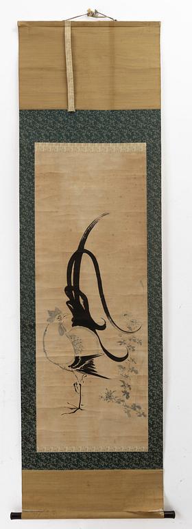 Unidentified artist, after Itō Jakuchū, Rooster and Chrysanthemums, Japan, Meiji (1868-1912).