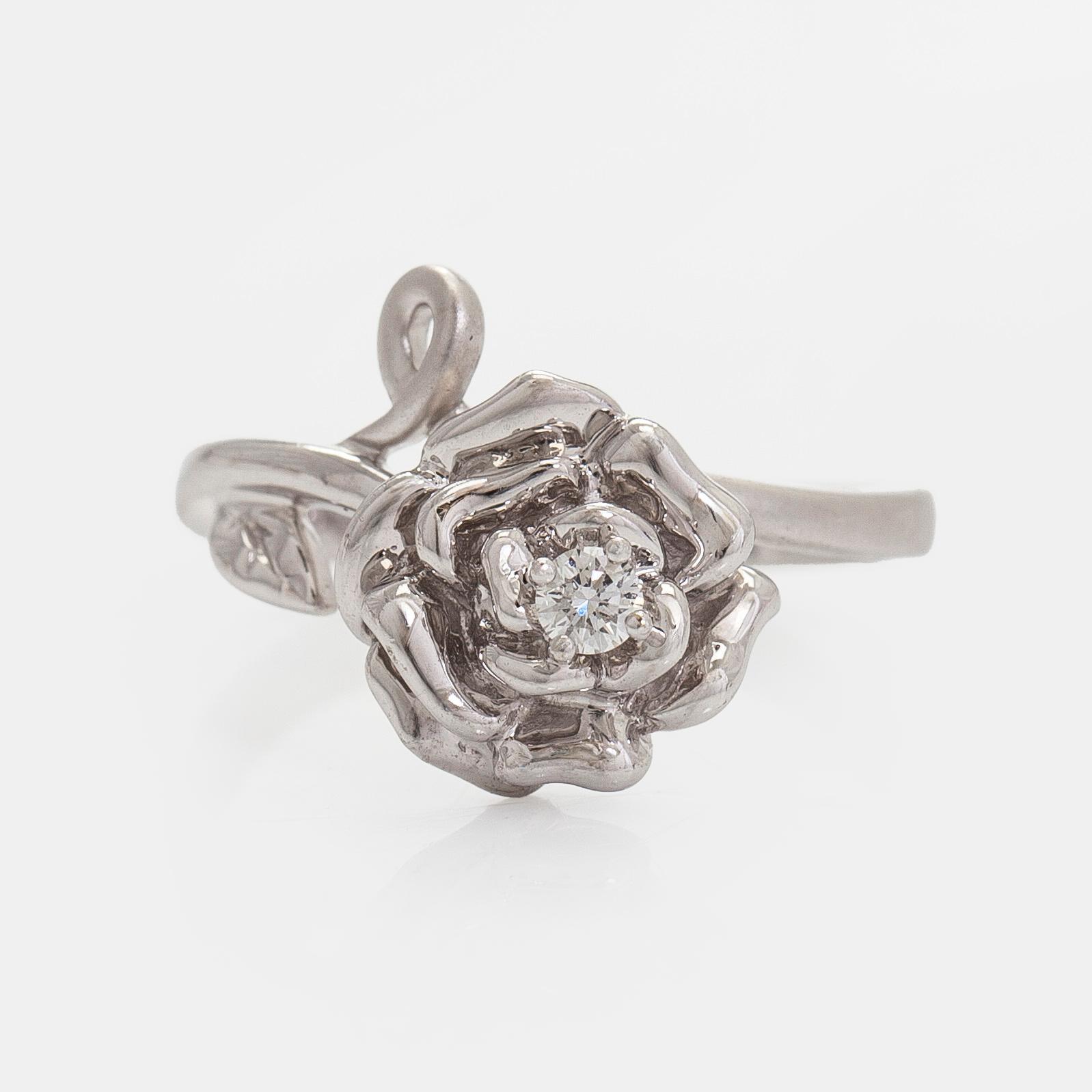 Ring, briljantslipad diamant, 18K vitguld.