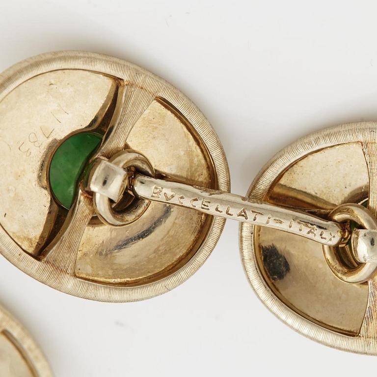 A pair of jade cufflinks and studs from Buccellati.
