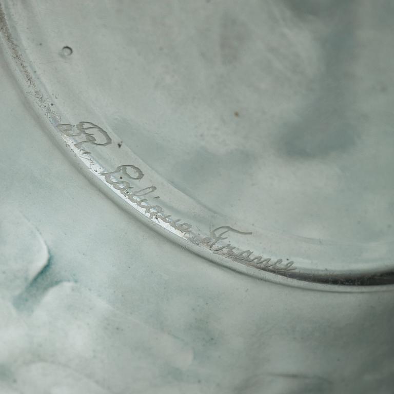 René Lalique, an 'Alicante' frosted and blue stained cast glass vase, France 1920's-30's.