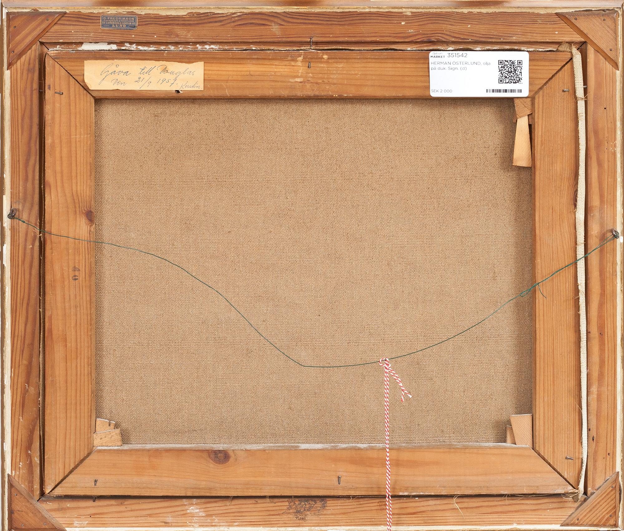 HERMAN ÖSTERLUND, olja på duk. Sign.