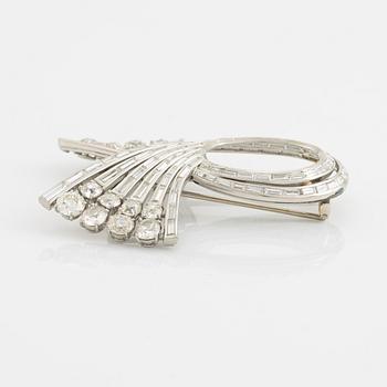 Platinum and diamond brooch.