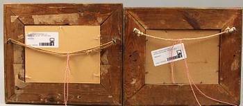 OKÄND KONSTNÄR, olja på papp, 2 st, 1900-talets början.