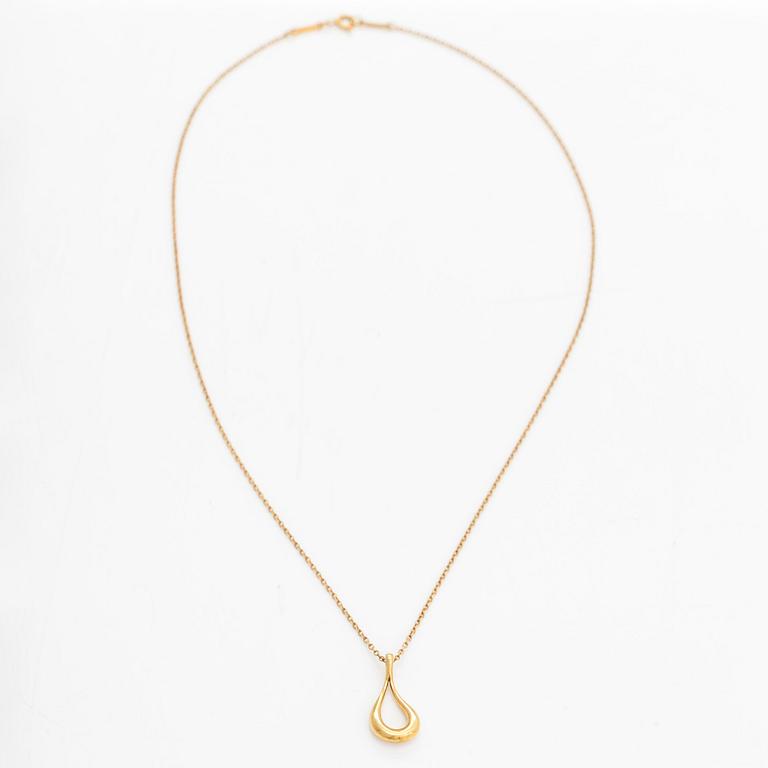 Tiffany & Co, Elsa Peretti, an 18K gold 'Open Teardrop' necklace.